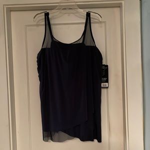Miraclesuit Mirage Tankini Top in Midnight Blue Size 24W - NWT